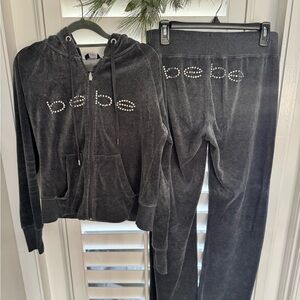 Bebe Charcoal Gray Tracksuit